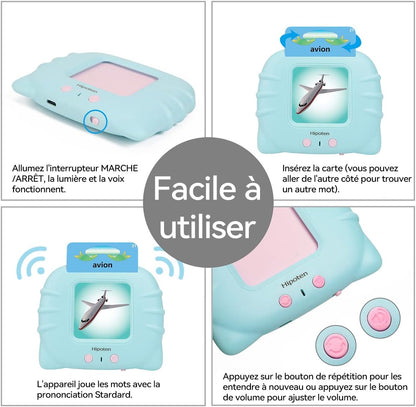 KinoKidz : Kit éducatif interactif 3-en-1 – Livre audio, machine d’apprentissage et cartes flash