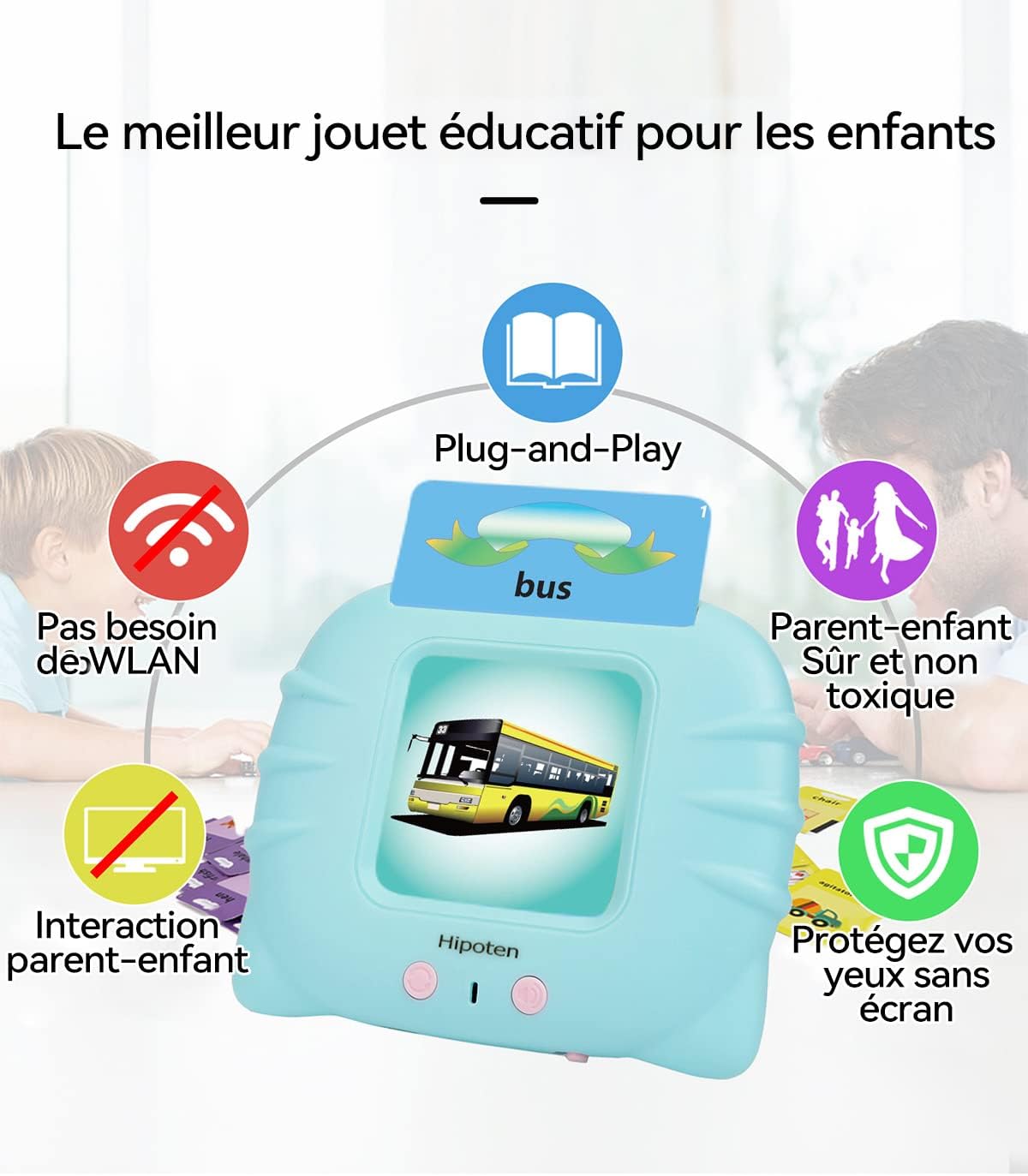 KinoKidz : Kit éducatif interactif 3-en-1 – Livre audio, machine d’apprentissage et cartes flash