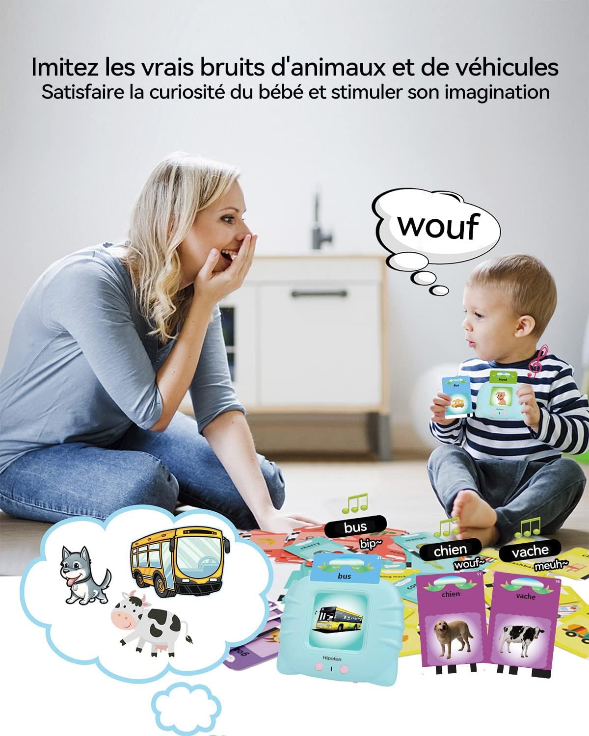 KinoKidz : Kit éducatif interactif 3-en-1 – Livre audio, machine d’apprentissage et cartes flash