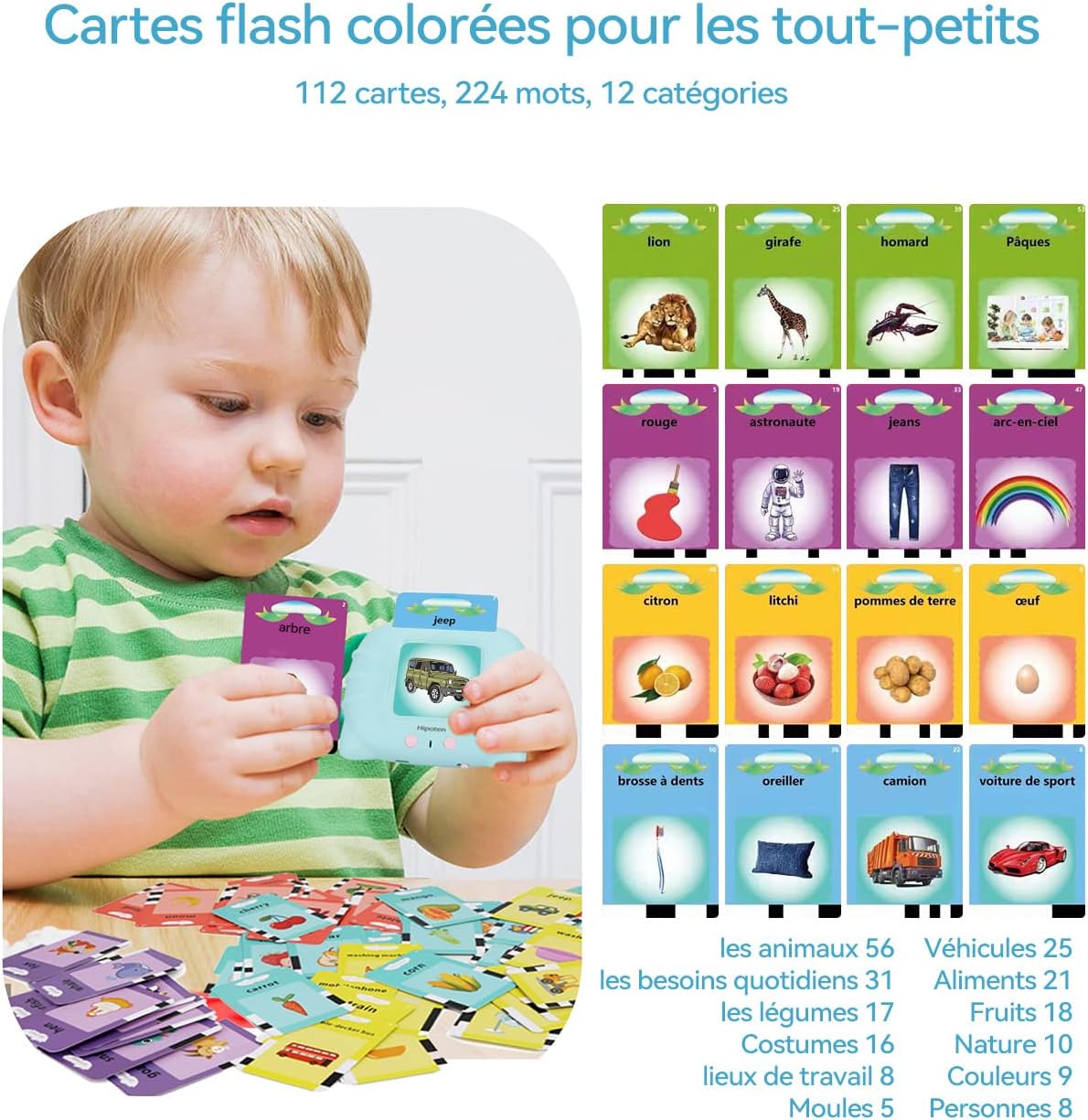 KinoKidz : Kit éducatif interactif 3-en-1 – Livre audio, machine d’apprentissage et cartes flash